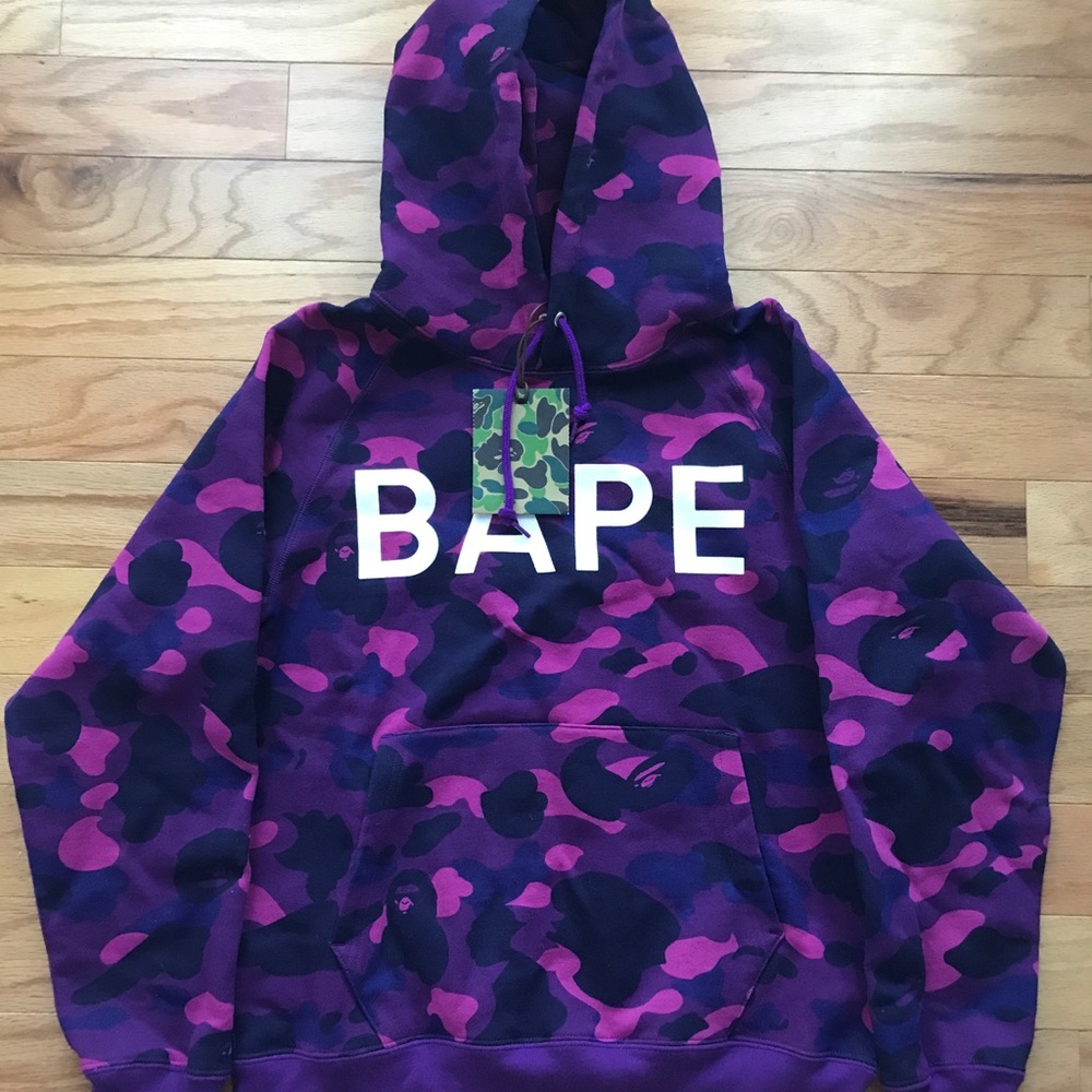 Authentic BAPE Purple Ape Hoodie